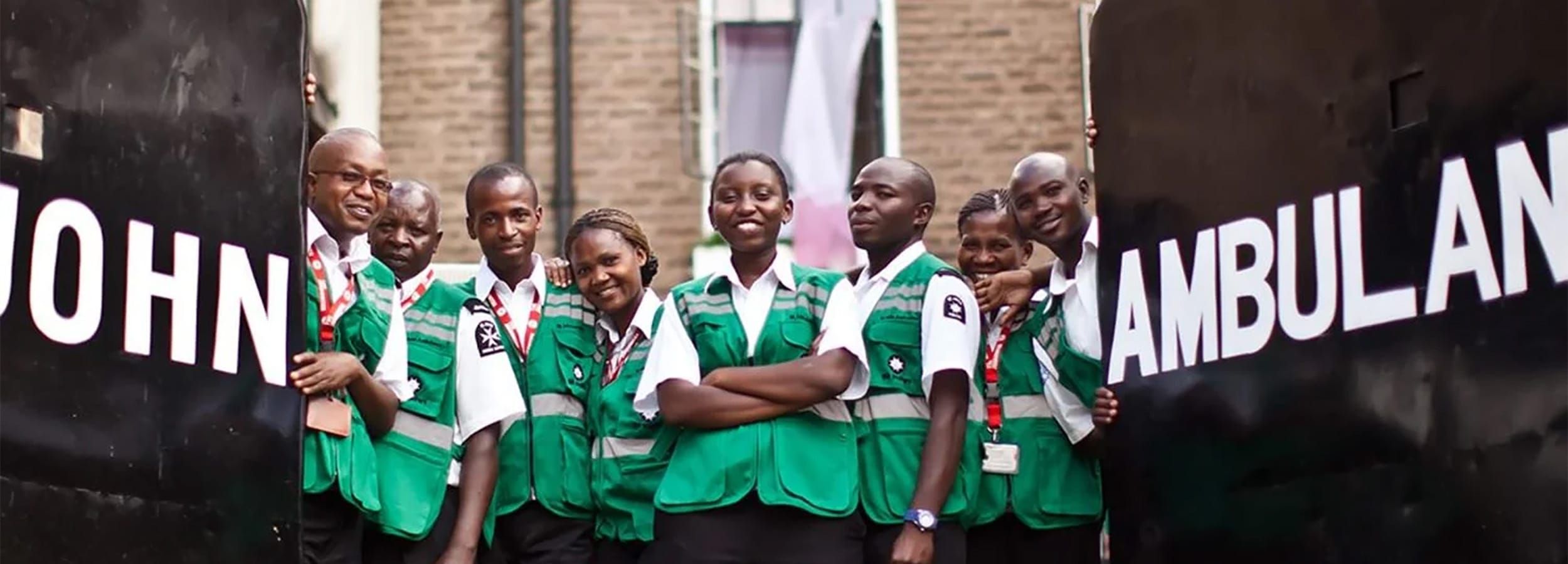 a group of aid workers