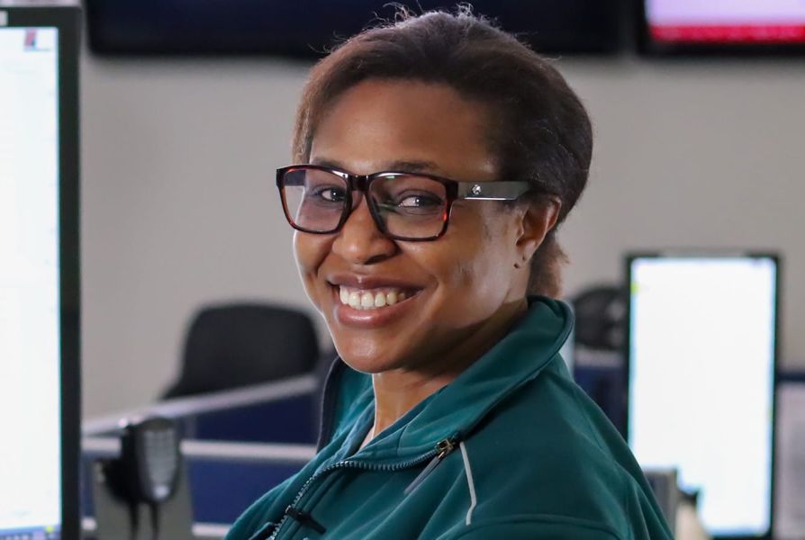 Smiling team member in an office