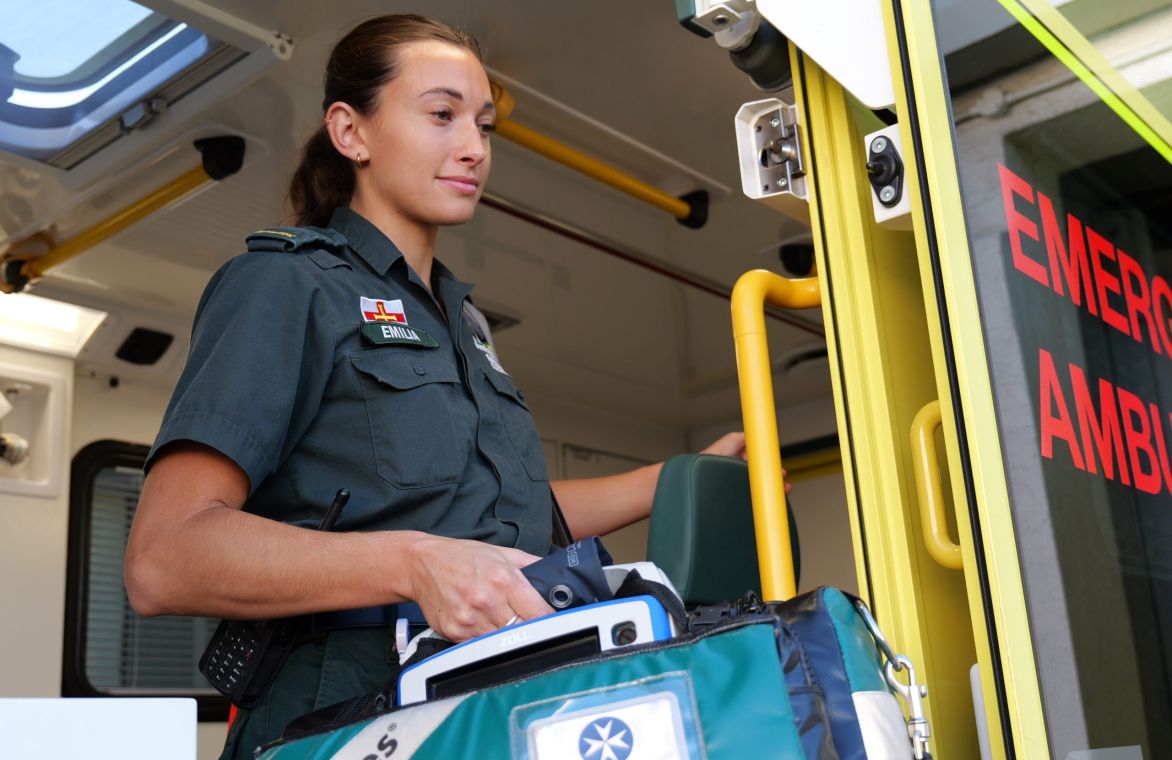 Emilia Leaving Ambulance Scaled
