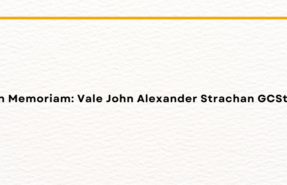 In Memoriam Vale John Alexander Strachan Gcstj Banner