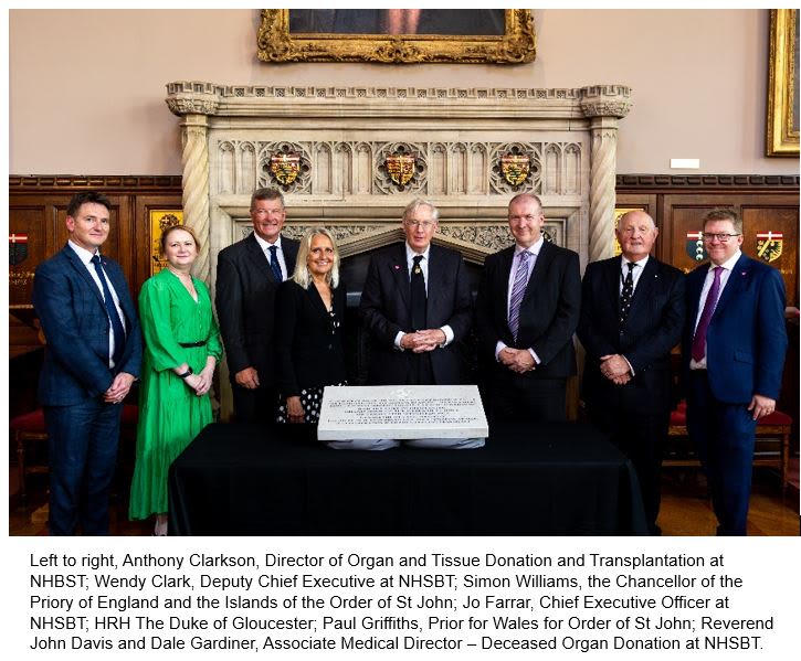 Marking the Ten Year Anniversary of the Order of St John Award for Organ and Tissue Donation